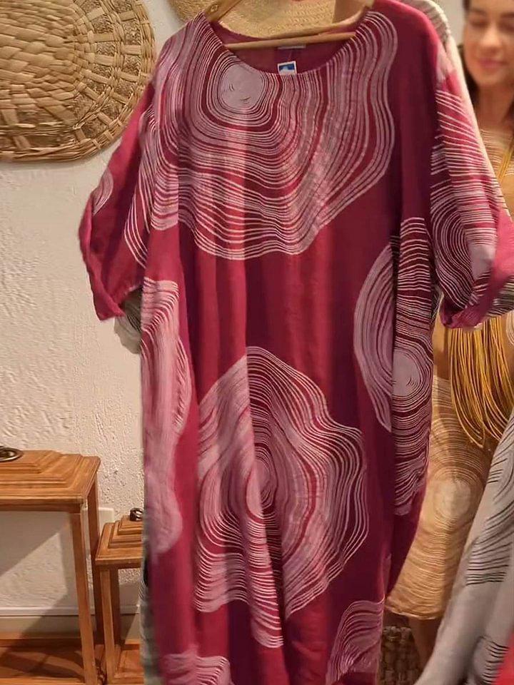2026 European and American Fashion: Women s Abstract Print Linen Dress with Round Neck and Three-Quarter Sleeves L вина червоного кольору
2026 European and American Fashion: Women s Abstract Print Linen Dress with Round Neck and Three-Quarter Sleeves L вина червоного кольору