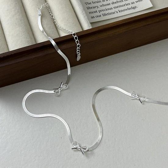 S925 Sterling Silver Bow Snake Chain Necklace for Women - 2024 Modern Elegant Design S925 Silver
S925 Sterling Silver Bow Snake Chain Necklace for Women - 2024 Modern Elegant Design S925 Silver