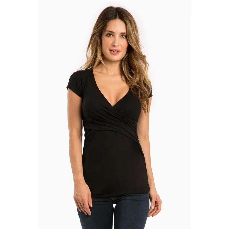 V-Neck Pregnant Women s Casual Short Sleeve Breastfeeding Top Maternity Women Postnatal Cotton Nursing T-shirt XS чорний
V-Neck Pregnant Women s Casual Short Sleeve Breastfeeding Top Maternity Women Postnatal Cotton Nursing T-shirt XS чорний