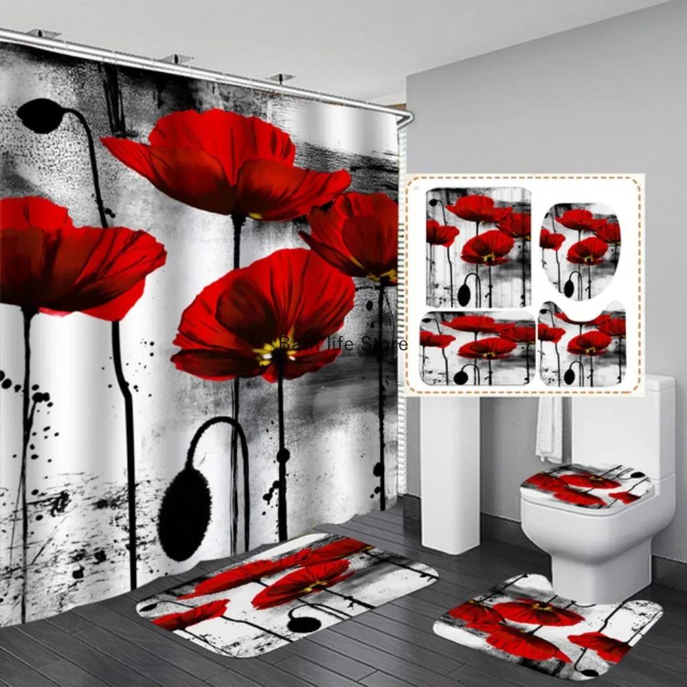 3D Digital Printing Red Rose Flower Shower Curtain Waterproof Polyester Landscape Curtains Bathroom Shower Curtain And Rug Sets W60H190(CM)-1 Pcs
3D Digital Printing Red Rose Flower Shower Curtain Waterproof Polyester Landscape Curtains Bathroom Shower Curtain And Rug Sets W60H190(CM)-1 Pcs