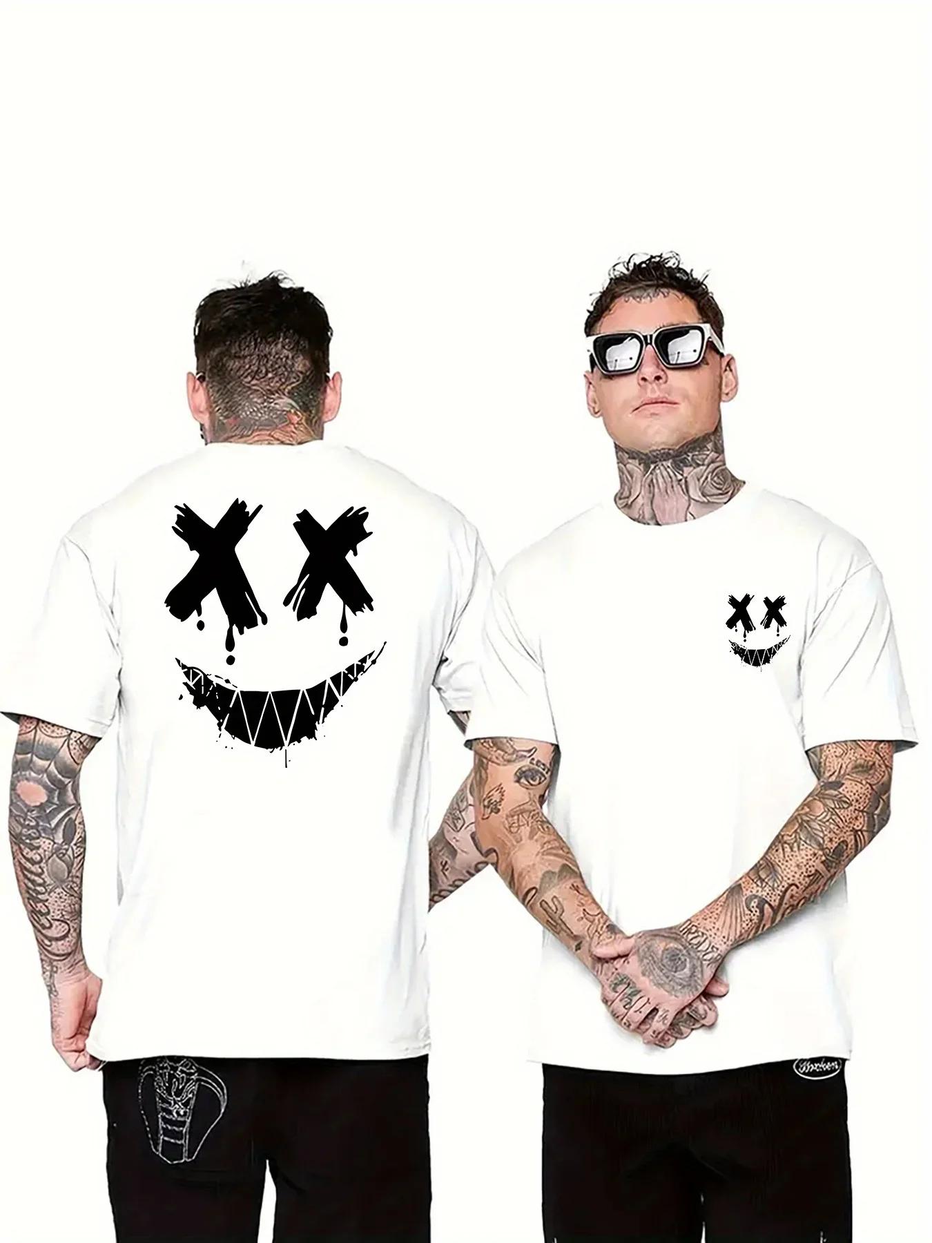 Smiling Face Pattern Men Cotton T-shirt Sporty and Comfortable Round Neck Short Sleeved T-shirt Breathable and Quick Drying XXXL білий
Smiling Face Pattern Men Cotton T-shirt Sporty and Comfortable Round Neck Short Sleeved T-shirt Breathable and Quick Drying XXXL білий