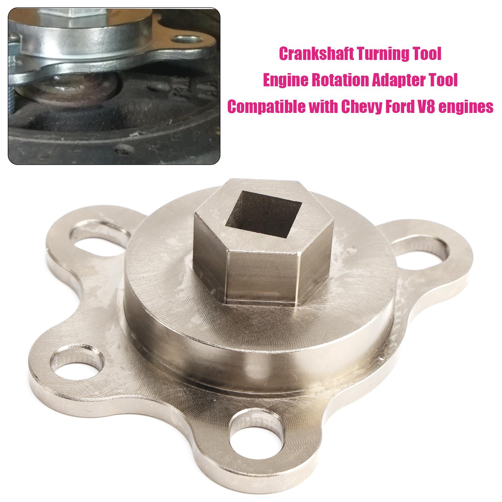 Crankshaft Turning Tool Engine Rotation Adapter Tool For Chevy Ford V8 engines
Crankshaft Turning Tool Engine Rotation Adapter Tool For Chevy Ford V8 engines