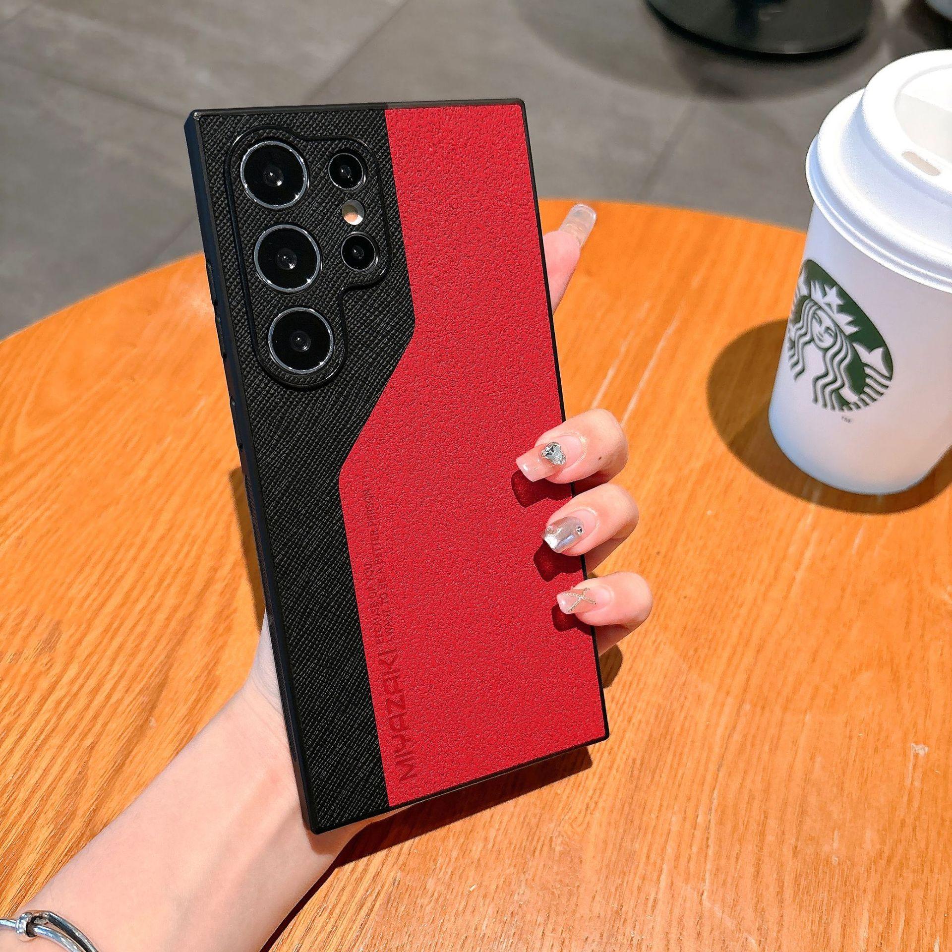 Suitable for Samsung S25ultra Leather Matte Mobile Phone S23plus Color Blocking Lambskin Simple S24 Contrasting Color Case S24
Suitable for Samsung S25ultra Leather Matte Mobile Phone S23plus Color Blocking Lambskin Simple S24 Contrasting Color Case S24