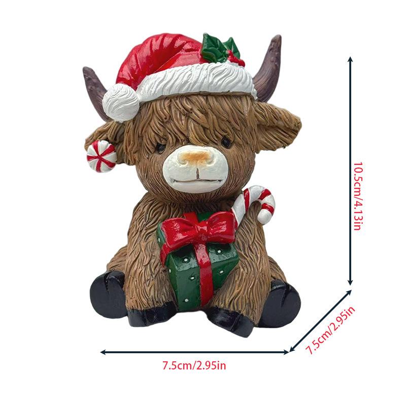 Christmas Highland Cow Holding Gift Statue for Home Desktop Decoration Item for Office Display Piece B
Christmas Highland Cow Holding Gift Statue for Home Desktop Decoration Item for Office Display Piece B