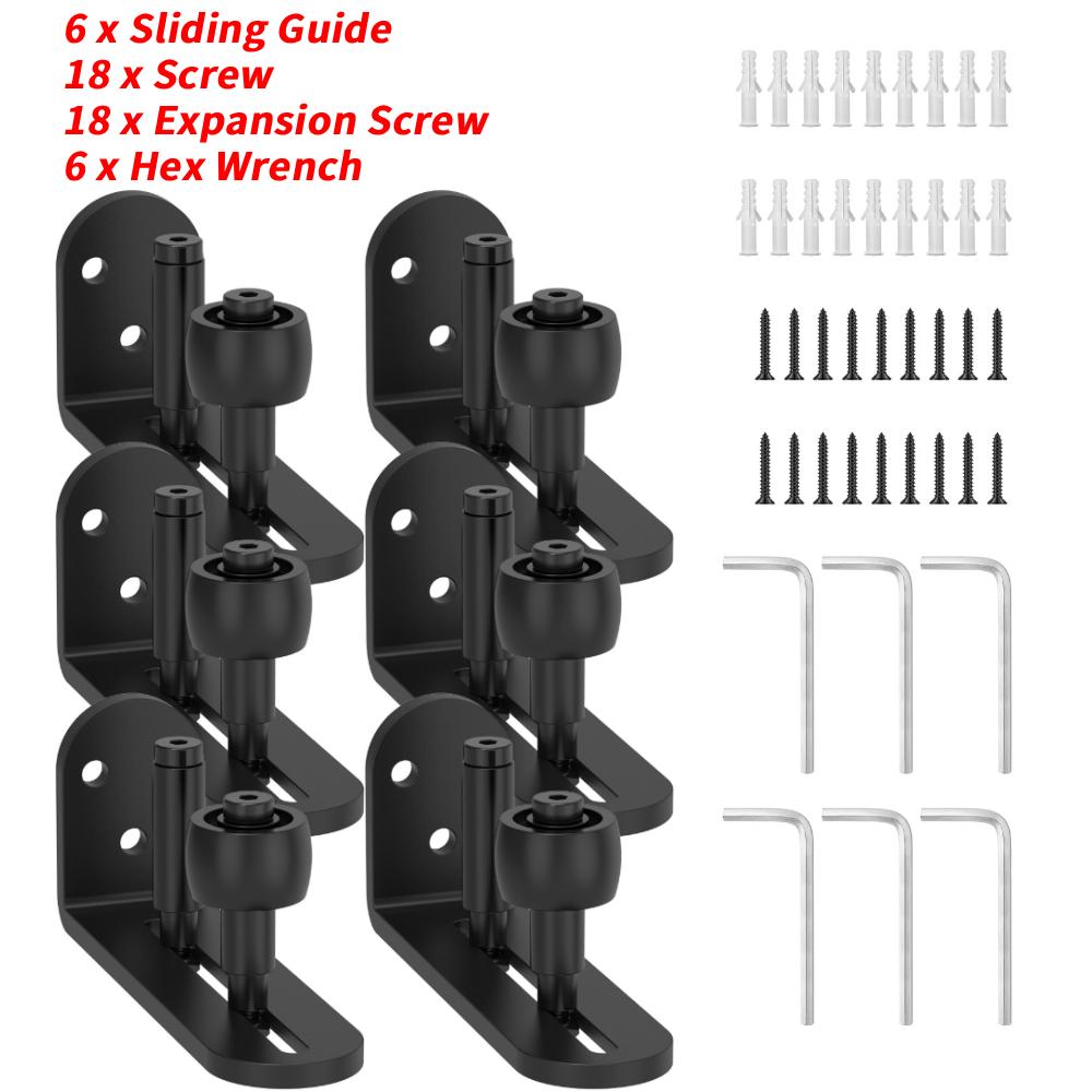 6 Pcs Sliding Barn Door Floor Guide 90° Adjustable Carbon Steel Bottom Floor Roller Guide Kit Hardware Accessory for Bedroom
6 Pcs Sliding Barn Door Floor Guide 90° Adjustable Carbon Steel Bottom Floor Roller Guide Kit Hardware Accessory for Bedroom
