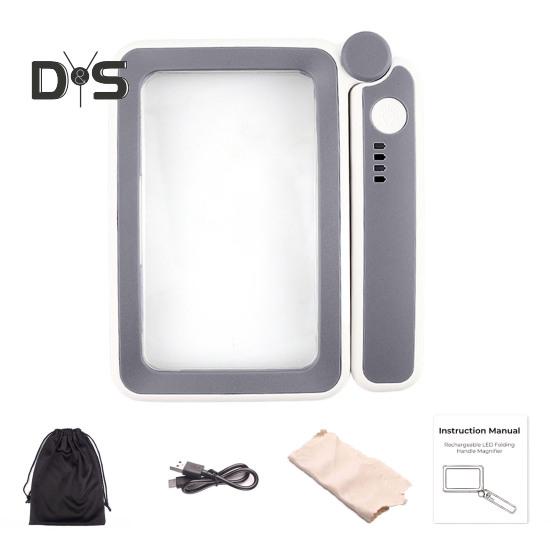 Збільшувальне скло зі світлодіодним підсвічуванням, складна ручка, висока потужність збільшення, легка ручна лупа, допомога в читанні для людей похилого віку сірий білий колір
Збільшувальне скло зі світлодіодним підсвічуванням, складна ручка, висока потужність збільшення, легка ручна лупа, допомога в читанні для людей похилого віку сірий білий колір