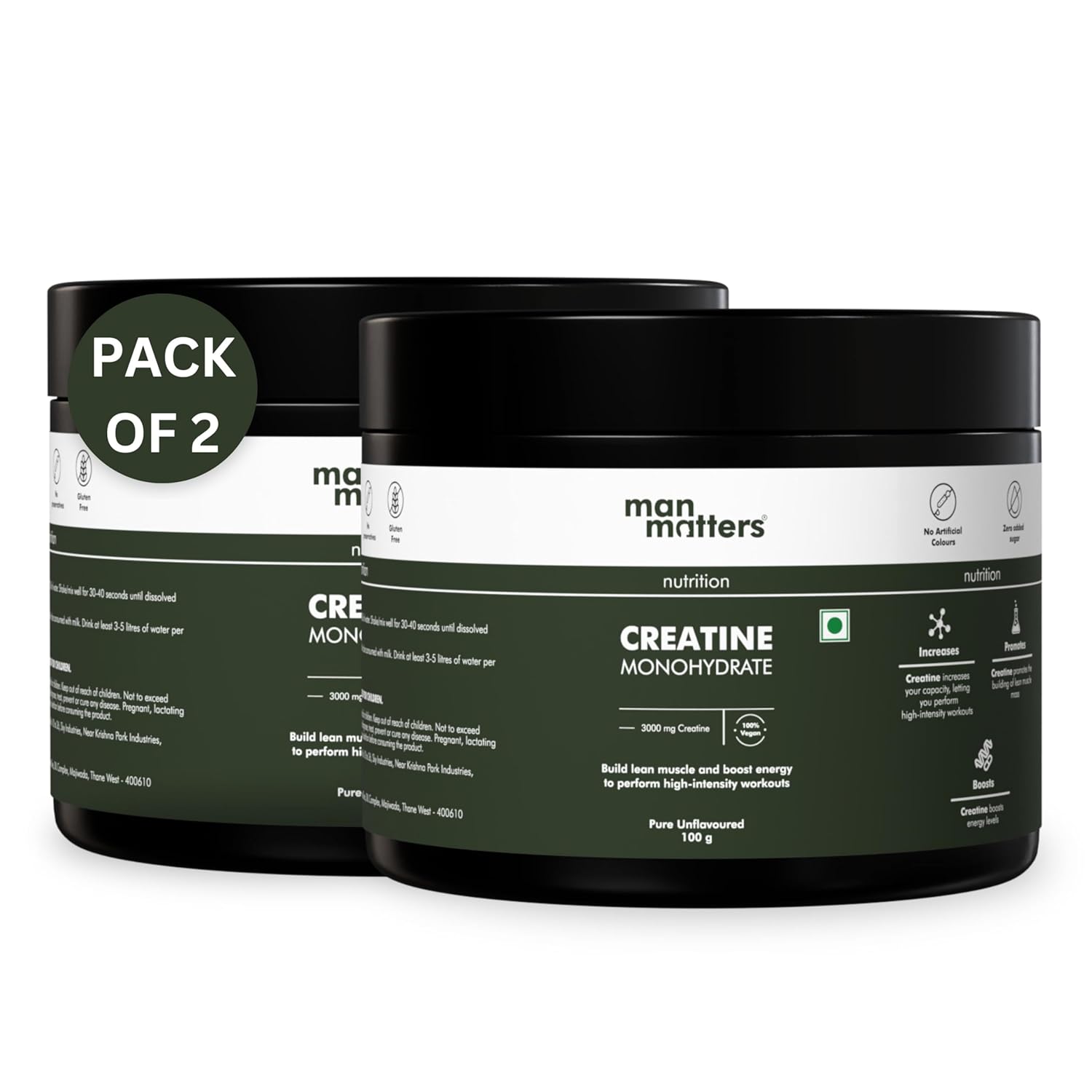 Man Matters Pure Micronised Creatine Powder Unflavoured For Strength Training Endurance Muscle Power Pack Of 2 X 100 g
Man Matters Pure Micronised Creatine Powder Unflavoured For Strength Training Endurance Muscle Power Pack Of 2 X 100 g