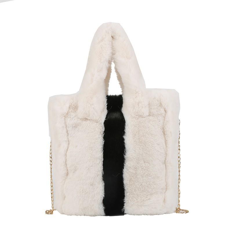 Korean Fashionable Plush Handbag New Large-capacity Splicing Tote Bag Foreign-style Shoulder Cross-slung Chain білий
Korean Fashionable Plush Handbag New Large-capacity Splicing Tote Bag Foreign-style Shoulder Cross-slung Chain білий