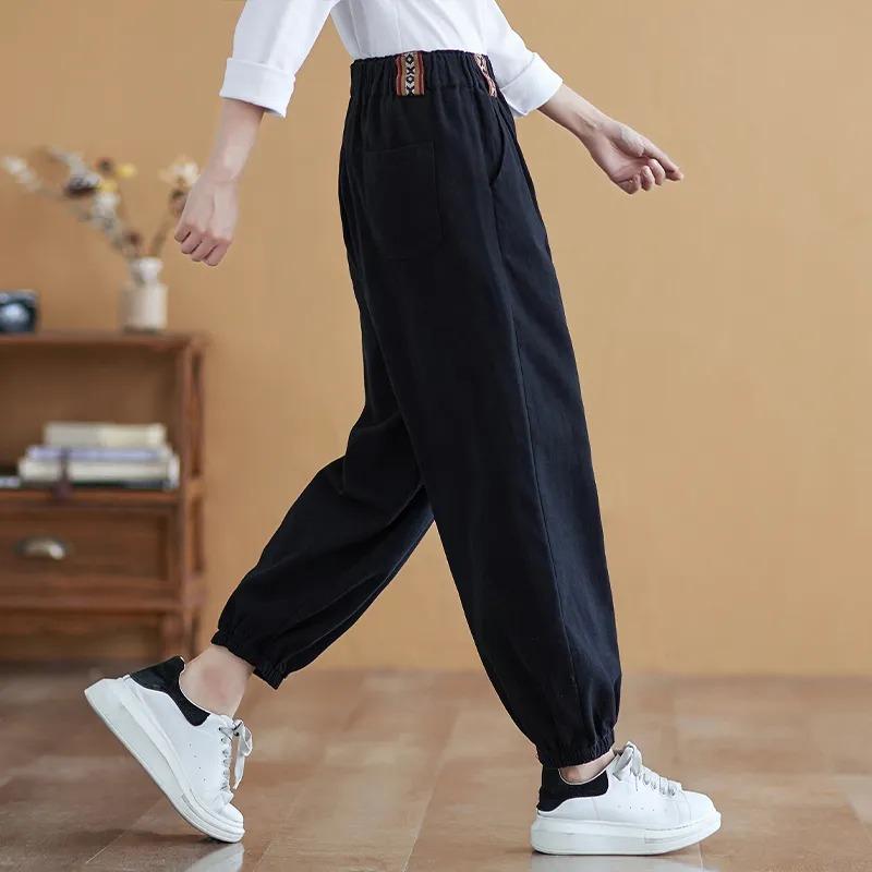 High-end Washed Cotton Women s Pants Chinese Style Retro Casual Pants Fashionable and Versatile Elastic Waist Harem Pants Leggings M чёрный
High-end Washed Cotton Women s Pants Chinese Style Retro Casual Pants Fashionable and Versatile Elastic Waist Harem Pants Leggings M чёрный