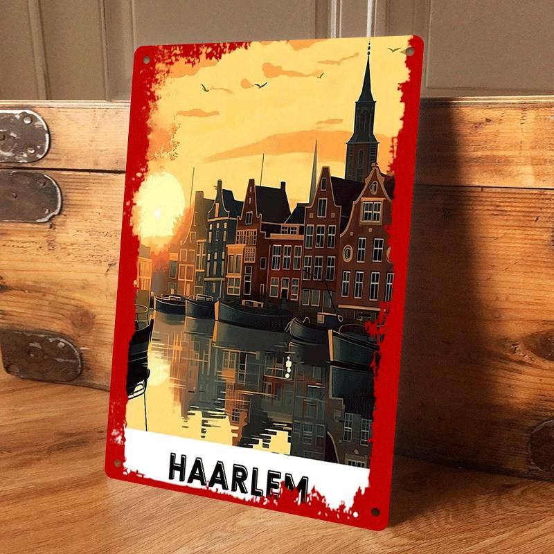 1 piece of Haarlem city landscape metal plaque, retro Dutch canal scenery with traditional architecture and sunset reflections, (as the picture,20x30cm)
1 piece of Haarlem city landscape metal plaque, retro Dutch canal scenery with traditional architecture and sunset reflections, (as the picture,20x30cm)
