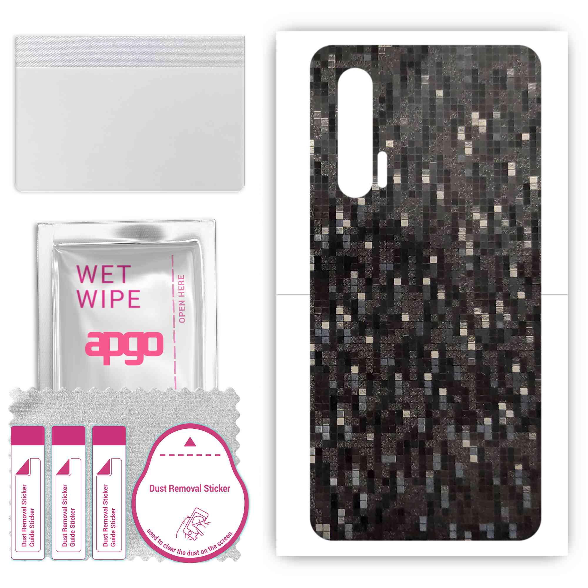 apgo Protective Skin Sticker for the back compatible with Huawei nova 6, Wrap Film, Foil, Vinyl - Pattern Carbon Black Pixel
apgo Protective Skin Sticker for the back compatible with Huawei nova 6, Wrap Film, Foil, Vinyl - Pattern Carbon Black Pixel