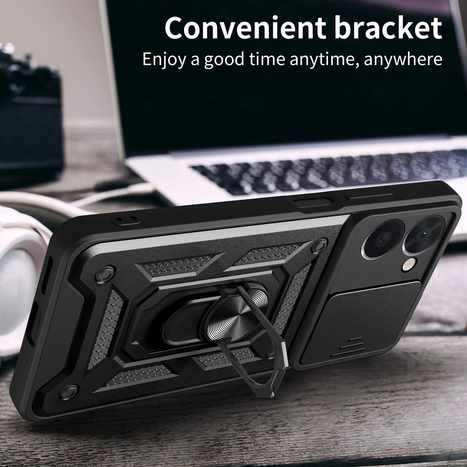 For Realme C33 2023 4G/C33 4G Sliding Camera Design Phone Case PC+TPU Kickstand Protective Cover Black
For Realme C33 2023 4G/C33 4G Sliding Camera Design Phone Case PC+TPU Kickstand Protective Cover Black