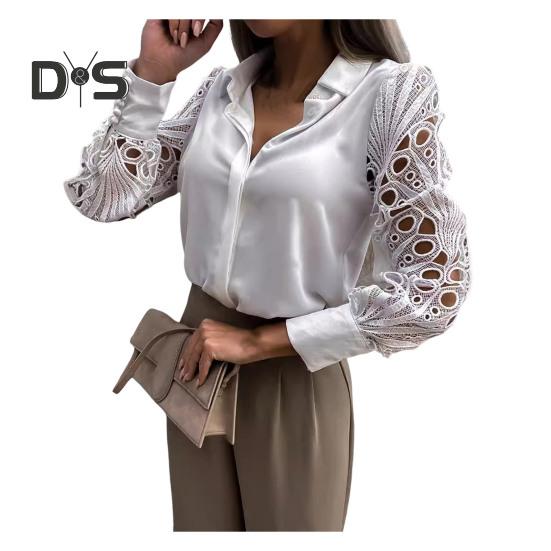 Женская рубашка с полым кружевом, дизайн с длинным рукавом и воротником с лацканами, топы, однобортная свободная однотонная рубашка 2XL белый
Женская рубашка с полым кружевом, дизайн с длинным рукавом и воротником с лацканами, топы, однобортная свободная однотонная рубашка 2XL белый