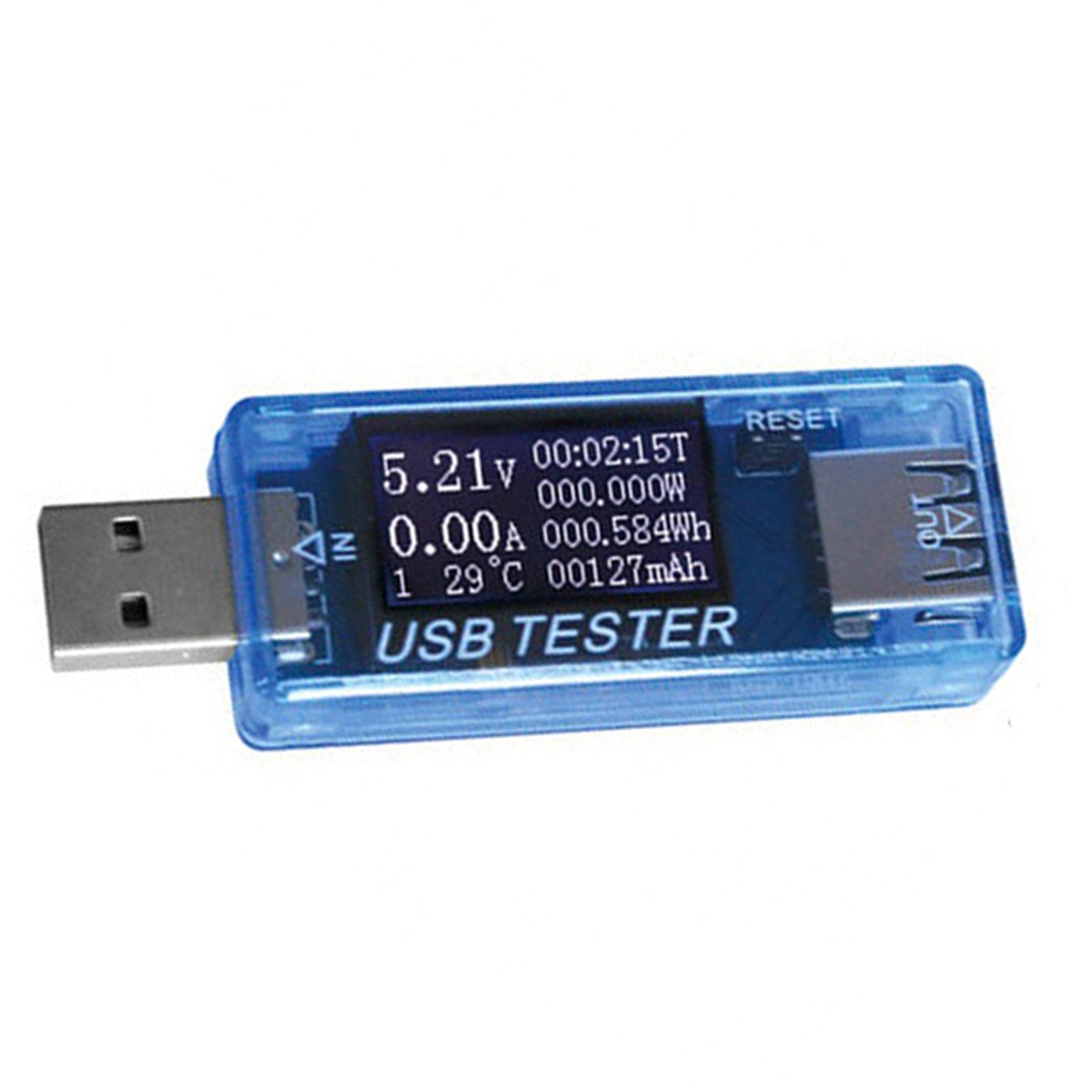 USB Tester Current Voltage Capacity Timing Power Wh Temperature Display USB Voltmeter Blue
USB Tester Current Voltage Capacity Timing Power Wh Temperature Display USB Voltmeter Blue