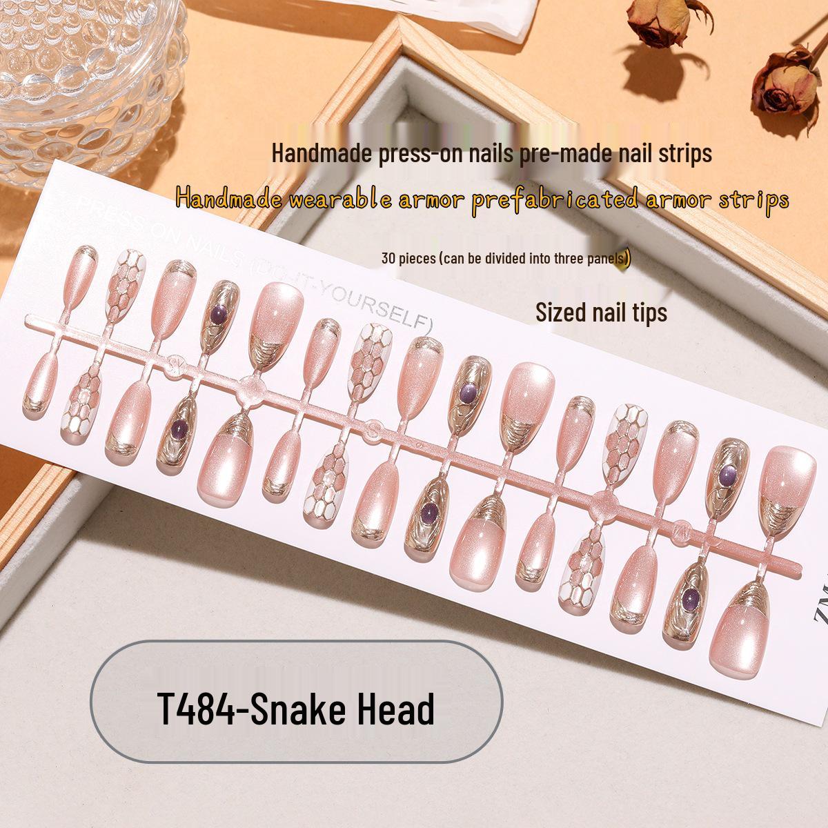 T484# Trendy Short Almond Cat Eye Luxury Gold Press-On Nails - 30 Pieces Whole XS/S/M
T484# Trendy Short Almond Cat Eye Luxury Gold Press-On Nails - 30 Pieces Whole XS/S/M