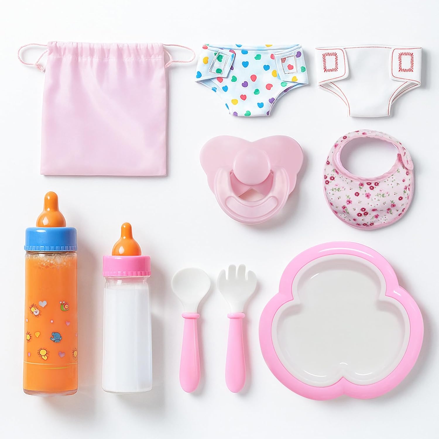Baby Doll Accessories Magic Disappearing Bottle Set Pretend Play Feeding Toy Set for Kids Girls Bib Diaper Pacifiers Spoon Folk
Baby Doll Accessories Magic Disappearing Bottle Set Pretend Play Feeding Toy Set for Kids Girls Bib Diaper Pacifiers Spoon Folk