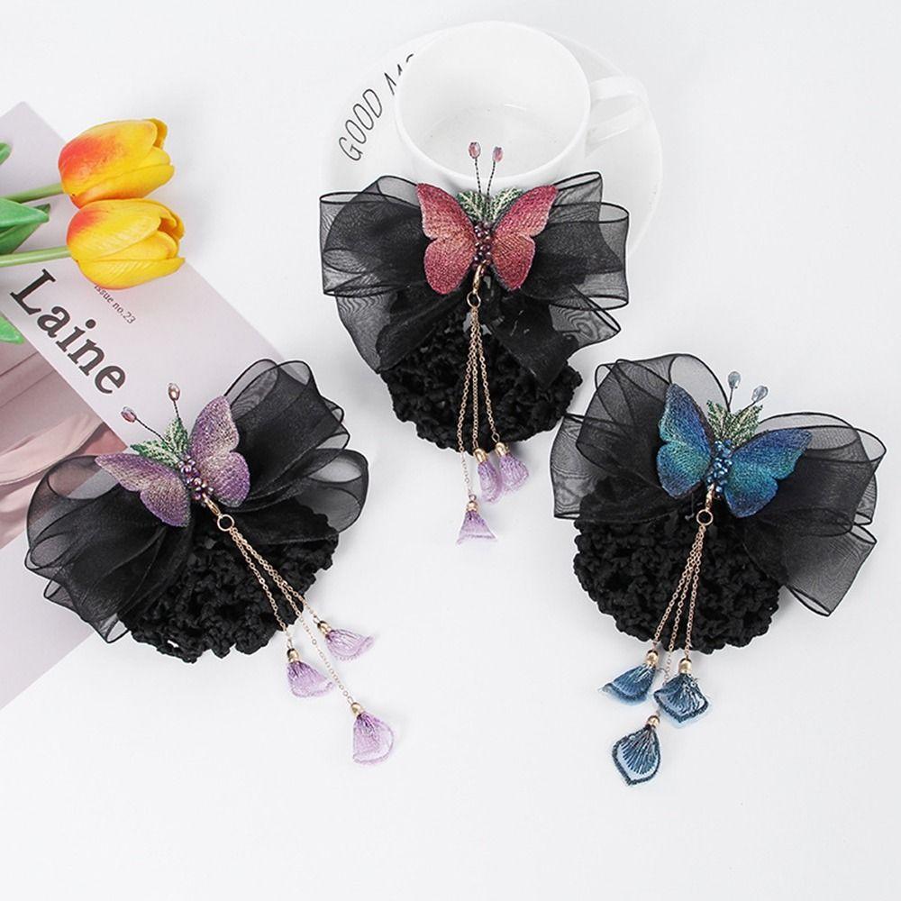 Butterfly Rhinestone Korean Bun Snood Hairgrips Cover Net Women Spring Clips Professional Headdress
Butterfly Rhinestone Korean Bun Snood Hairgrips Cover Net Women Spring Clips Professional Headdress