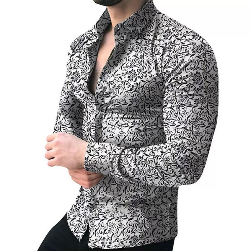 3D Small Floral Printed Business Shirt, Office Casual Date Long-sleeved Shirt 3XL білий
3D Small Floral Printed Business Shirt, Office Casual Date Long-sleeved Shirt 3XL білий