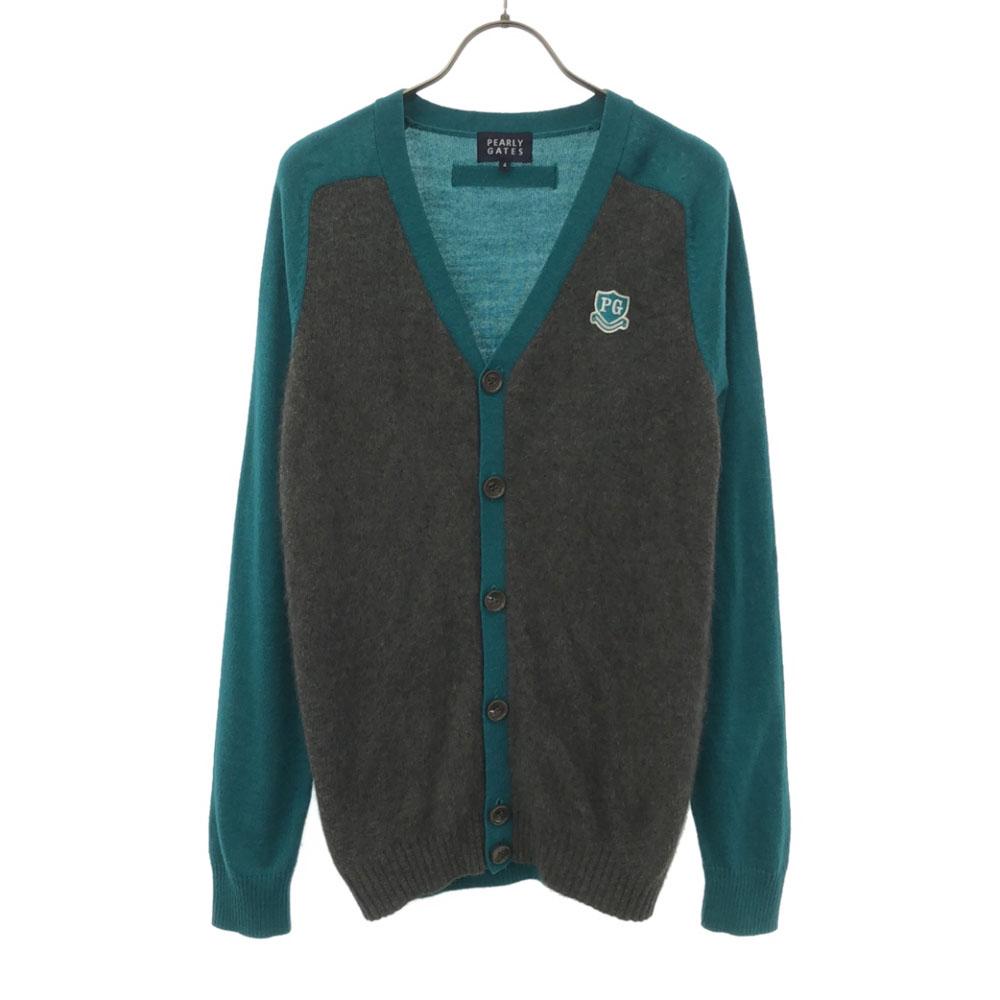 PEARLY GATES golf Long sleeve knit cardigan 4 Gray x green sweater Men s Used
PEARLY GATES golf Long sleeve knit cardigan 4 Gray x green sweater Men s Used