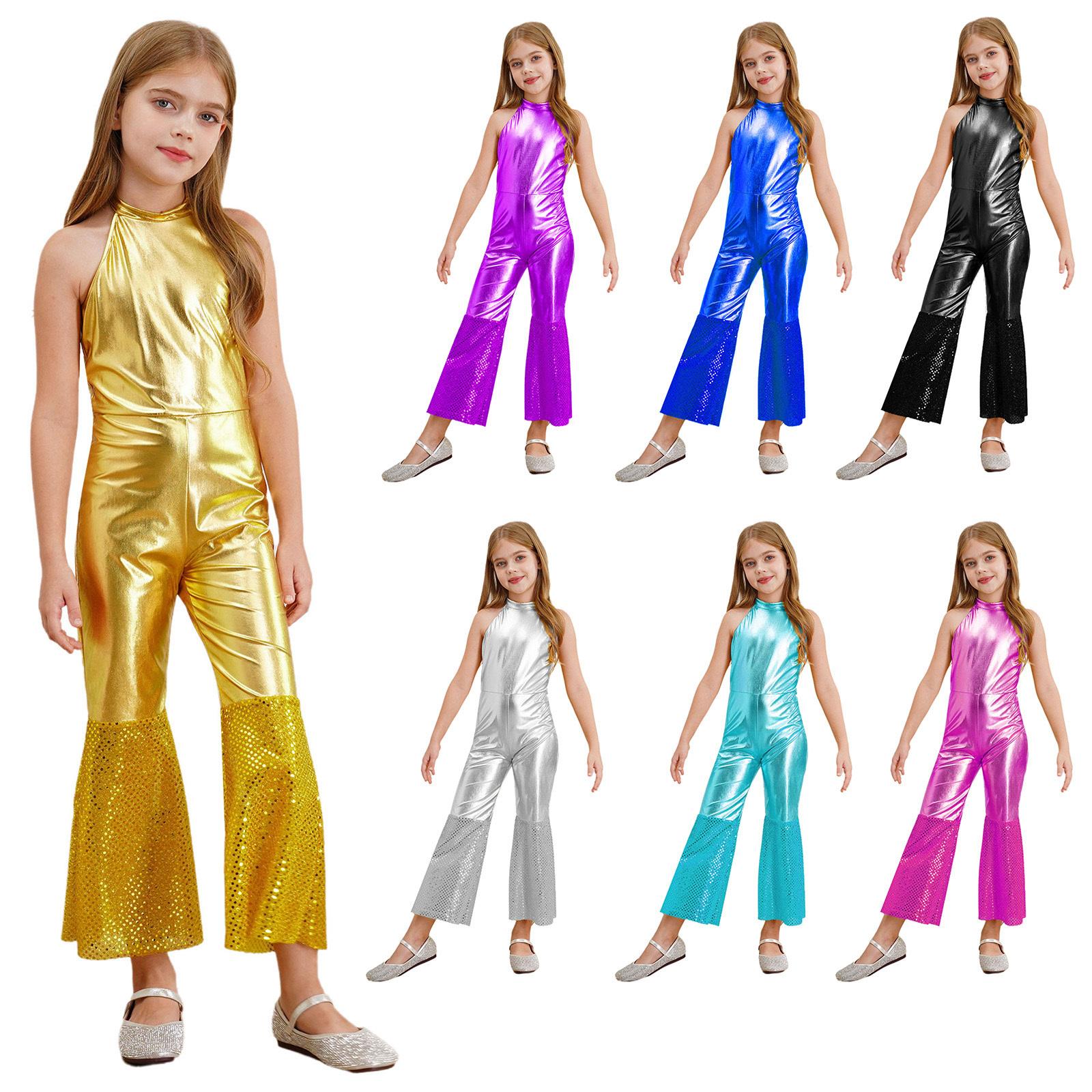 Girls 70s Disco Jumpsuit Shiny Metallic Sequins Sleeveless Open Back High Waist Bodysuit Retro Dance Party Costume 5-6 Years срібний
Girls 70s Disco Jumpsuit Shiny Metallic Sequins Sleeveless Open Back High Waist Bodysuit Retro Dance Party Costume 5-6 Years срібний