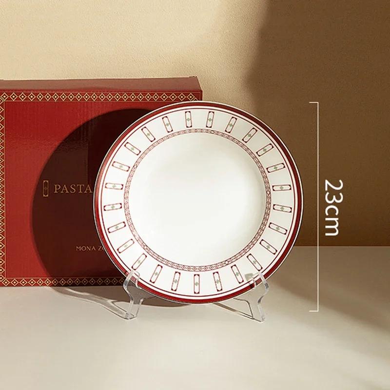 Легкая роскошная ретро керамическая тарелка для ресторана отеля креативная тарелка для стейков изысканные блюда паста обеденные тарелки изысканная посуда