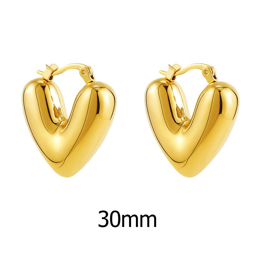 Stainless Steel Chunky Thick Heart Shape Buckle Piercing Earring 18K Gold Plated Statement Heart Hoop Earrings for Women Zircon
Stainless Steel Chunky Thick Heart Shape Buckle Piercing Earring 18K Gold Plated Statement Heart Hoop Earrings for Women Zircon
