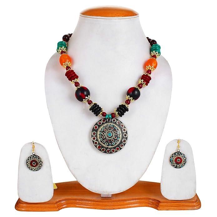 Gifts Stylish Latest Traditional Afghani Tribal Beads Multicolor Jwell Necklace Jewellery Set with Earrings for Girls and Women Onesize
Gifts Stylish Latest Traditional Afghani Tribal Beads Multicolor Jwell Necklace Jewellery Set with Earrings for Girls and Women Onesize