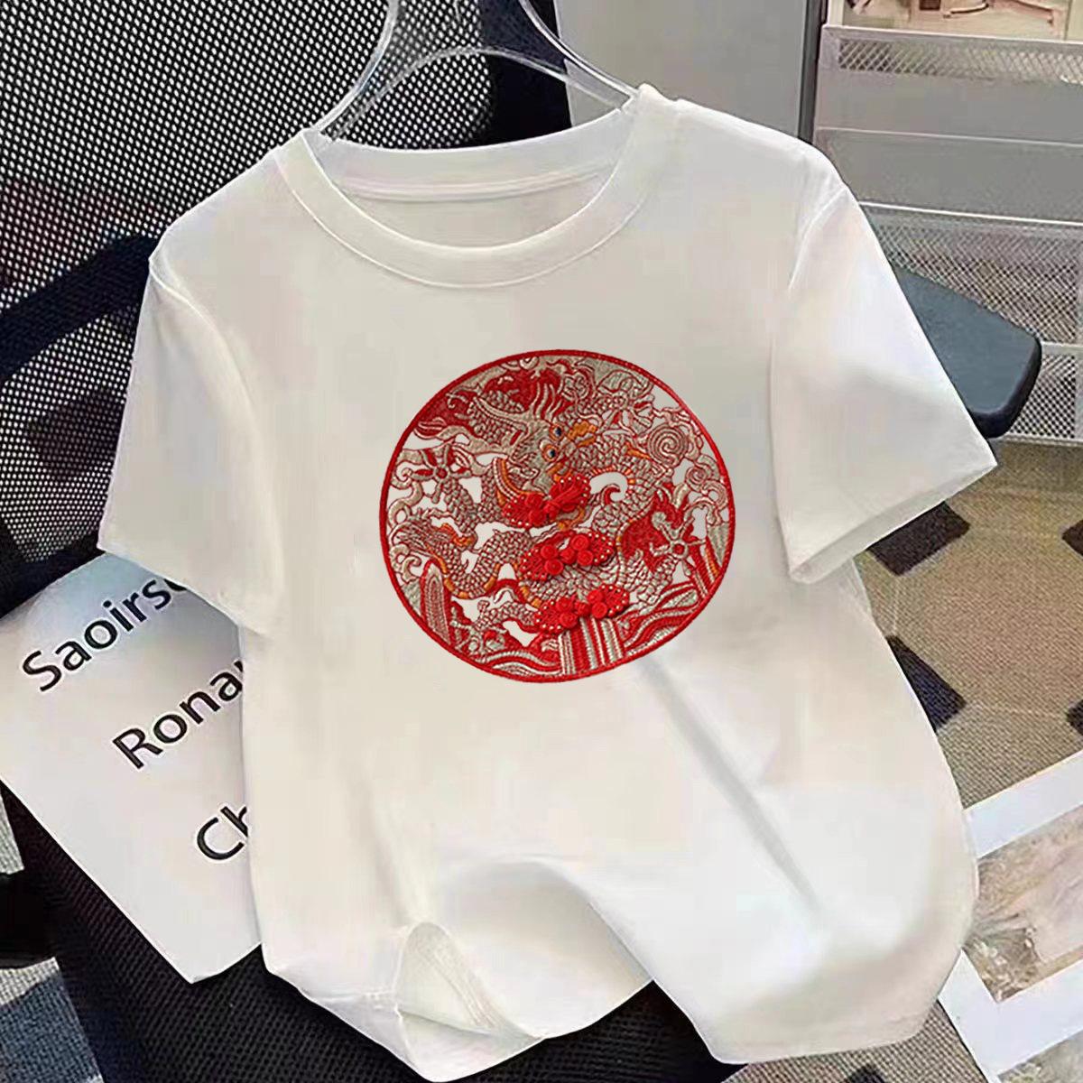 New Chinese pure cotton short-sleeved women s 2025 summer new Chinese style printing T-shirt round neck versatile t-shirt batch S
New Chinese pure cotton short-sleeved women s 2025 summer new Chinese style printing T-shirt round neck versatile t-shirt batch S