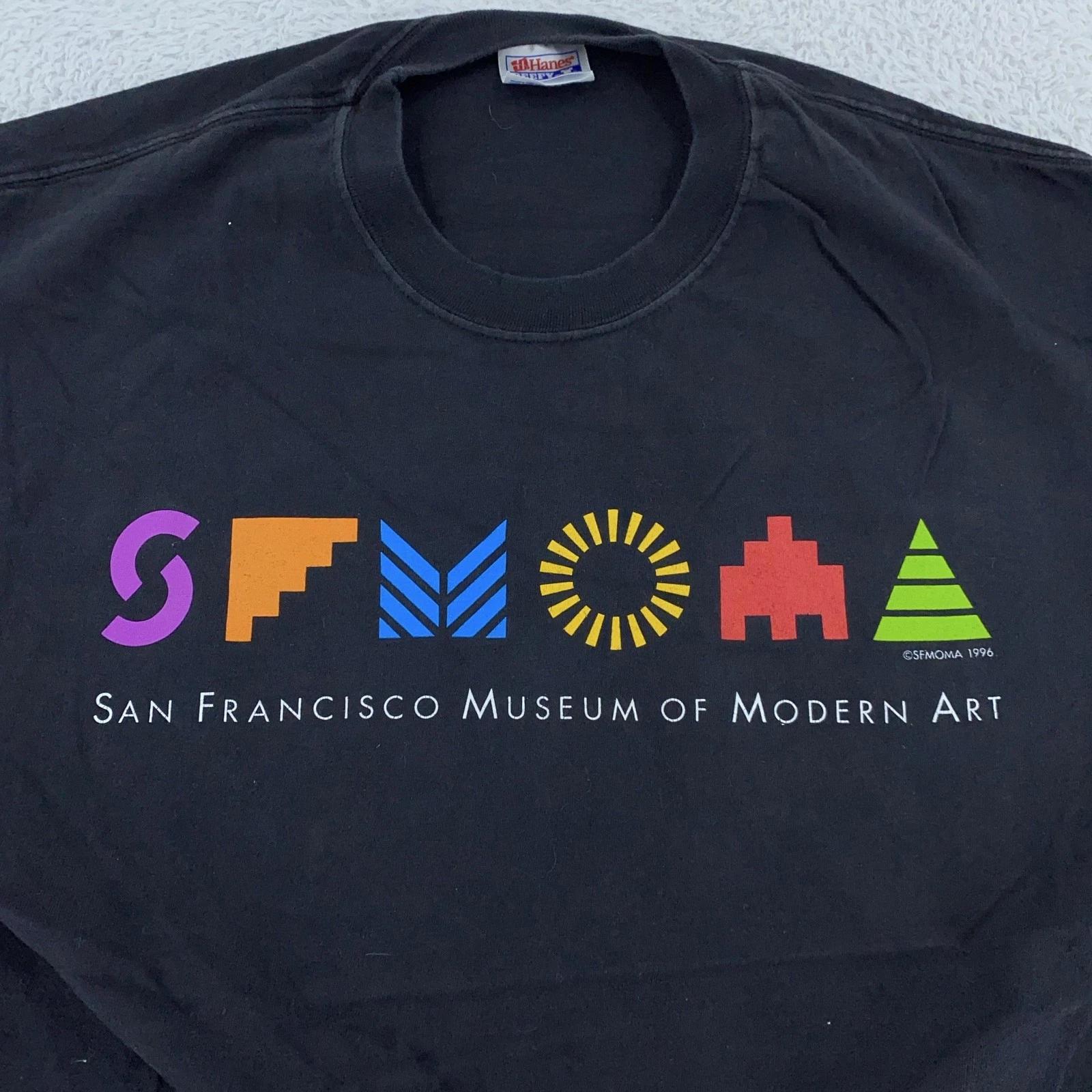 Vintage 90s SFMOMA San Francisco Museum of Modern Art Shirt Mens M/L Black Tee L
Vintage 90s SFMOMA San Francisco Museum of Modern Art Shirt Mens M/L Black Tee L