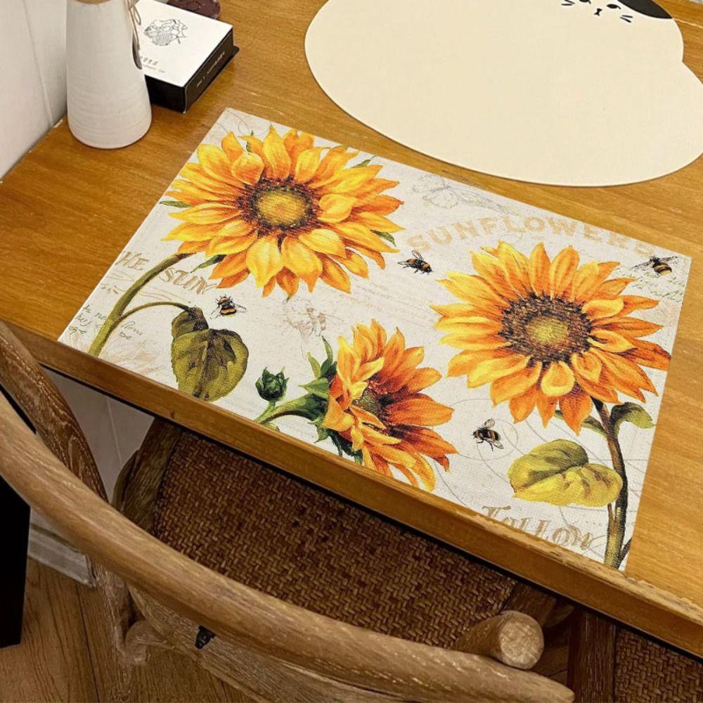 Oil Proof Table Mat Heat Resistant Tableware Pad Dining Table Sunflower Linen Placemat Kitchen Style 8
Oil Proof Table Mat Heat Resistant Tableware Pad Dining Table Sunflower Linen Placemat Kitchen Style 8