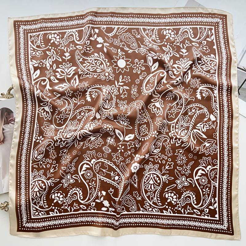 Boho Floral Print Satin Ladies Scarf, Soft Imitation Silk for Women, Versatile for Neck, Hair, Bag Decor, Fashion Accessory 68-68cm кавовий
Boho Floral Print Satin Ladies Scarf, Soft Imitation Silk for Women, Versatile for Neck, Hair, Bag Decor, Fashion Accessory 68-68cm кавовий