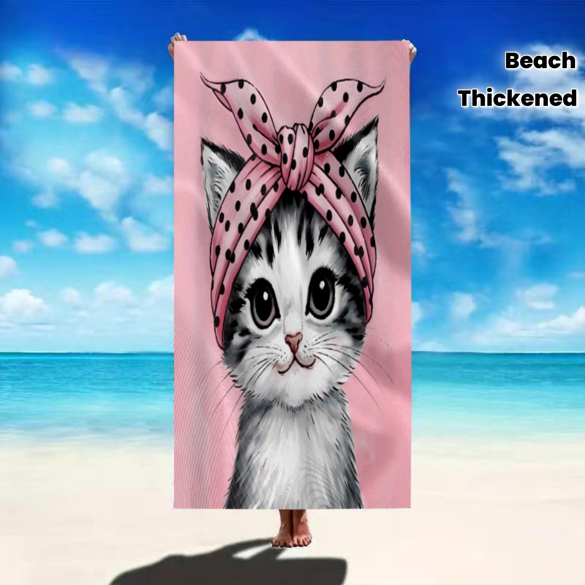 Sweet Cat Beach Towel, Big-Eyed Kitten in Polka Dot Headband Pattern Bath Towel Perfect Gift for Cat Moms Girls Vacation Blanket W30*H60(CM)
Sweet Cat Beach Towel, Big-Eyed Kitten in Polka Dot Headband Pattern Bath Towel Perfect Gift for Cat Moms Girls Vacation Blanket W30*H60(CM)