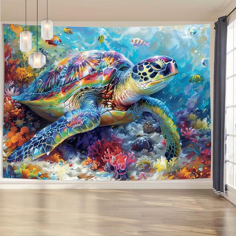 2D Artistic Sea Turtle Tapestry, Vibrant Underwater Scene Wall Hanging for Home 47.2x31.5inch/120*80cm
2D Artistic Sea Turtle Tapestry, Vibrant Underwater Scene Wall Hanging for Home 47.2x31.5inch/120*80cm