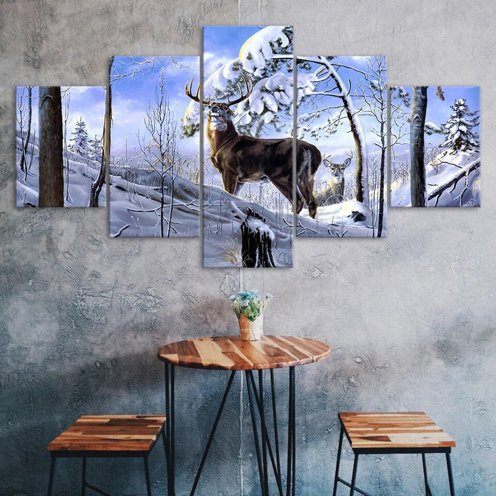 Deer Animal Winter Wildlife Landscape 5 Piece Canvas Wall Art Multi Panel Print Modern Poster Home Decor Picture Gift For Him For Her 20X35 20X45 20X55CM
Deer Animal Winter Wildlife Landscape 5 Piece Canvas Wall Art Multi Panel Print Modern Poster Home Decor Picture Gift For Him For Her 20X35 20X45 20X55CM