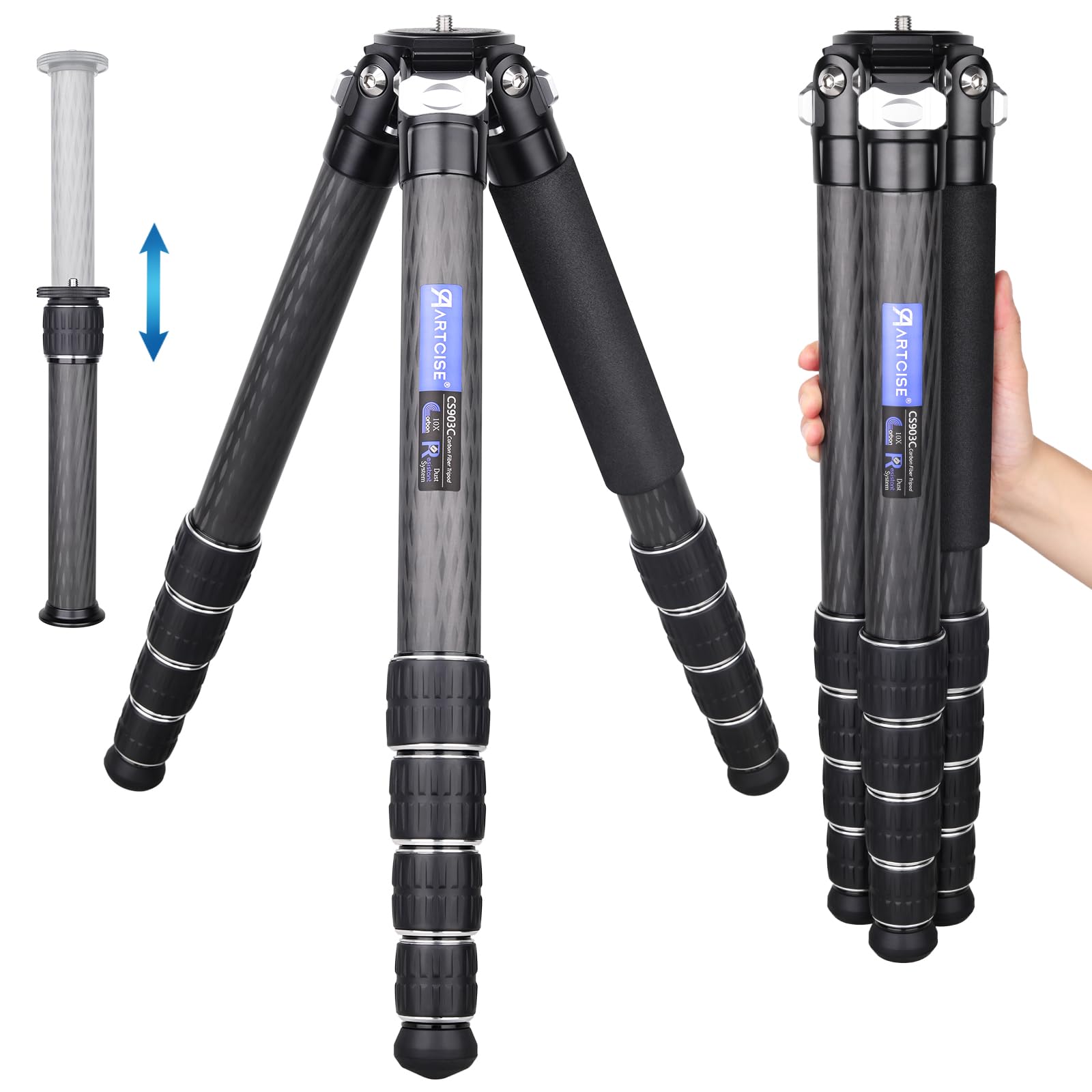 ARTCISE 40mm Tube Compact Travel Carbon Tripod 5 Tier Nut Lock Type CNC Lightweight Carbon Fiber Camera Video Tripod Suitable for Load Capacity 40kg
ARTCISE 40mm Tube Compact Travel Carbon Tripod 5 Tier Nut Lock Type CNC Lightweight Carbon Fiber Camera Video Tripod Suitable for Load Capacity 40kg