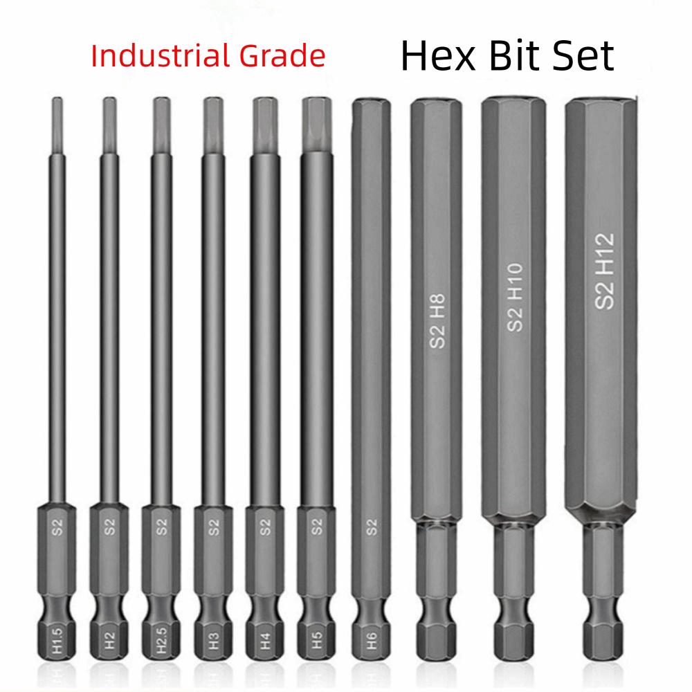 Tool Parts S2 Steel Hex Head Allen Wrench 1.5-12mm 1/4 Inch Allen Screwdriver Bits 100mm Length Hex Key Screwdriver Power Tools
Tool Parts S2 Steel Hex Head Allen Wrench 1.5-12mm 1/4 Inch Allen Screwdriver Bits 100mm Length Hex Key Screwdriver Power Tools