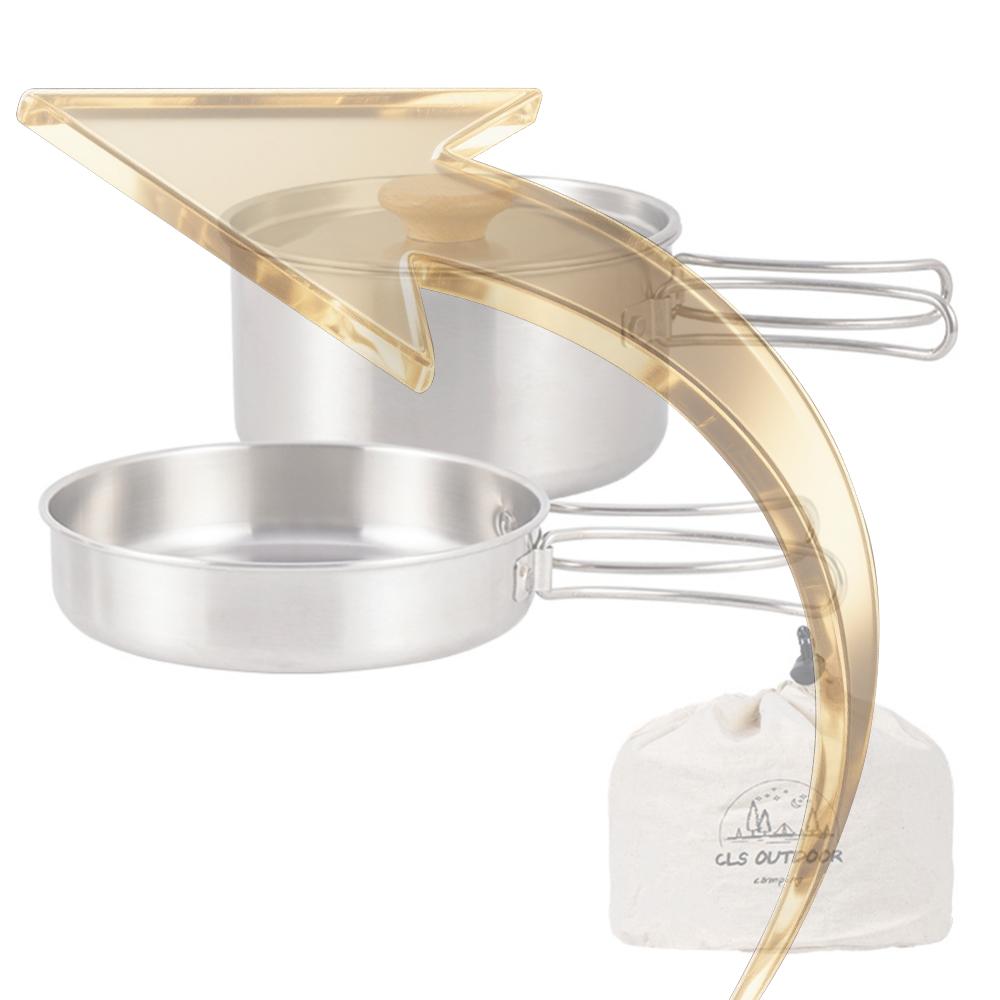 Camping Pot Set Portable Cooking Set Stainless Steel Foldable Handle with Storage Bag Travel Tableware Camping Equipment China Mainland
Camping Pot Set Portable Cooking Set Stainless Steel Foldable Handle with Storage Bag Travel Tableware Camping Equipment China Mainland