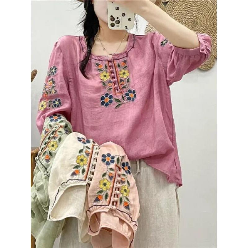 Women s Floral Embroidered Button Down Shirt Casual Loose Blouse with Pockets S рожевий червоний колір
Women s Floral Embroidered Button Down Shirt Casual Loose Blouse with Pockets S рожевий червоний колір