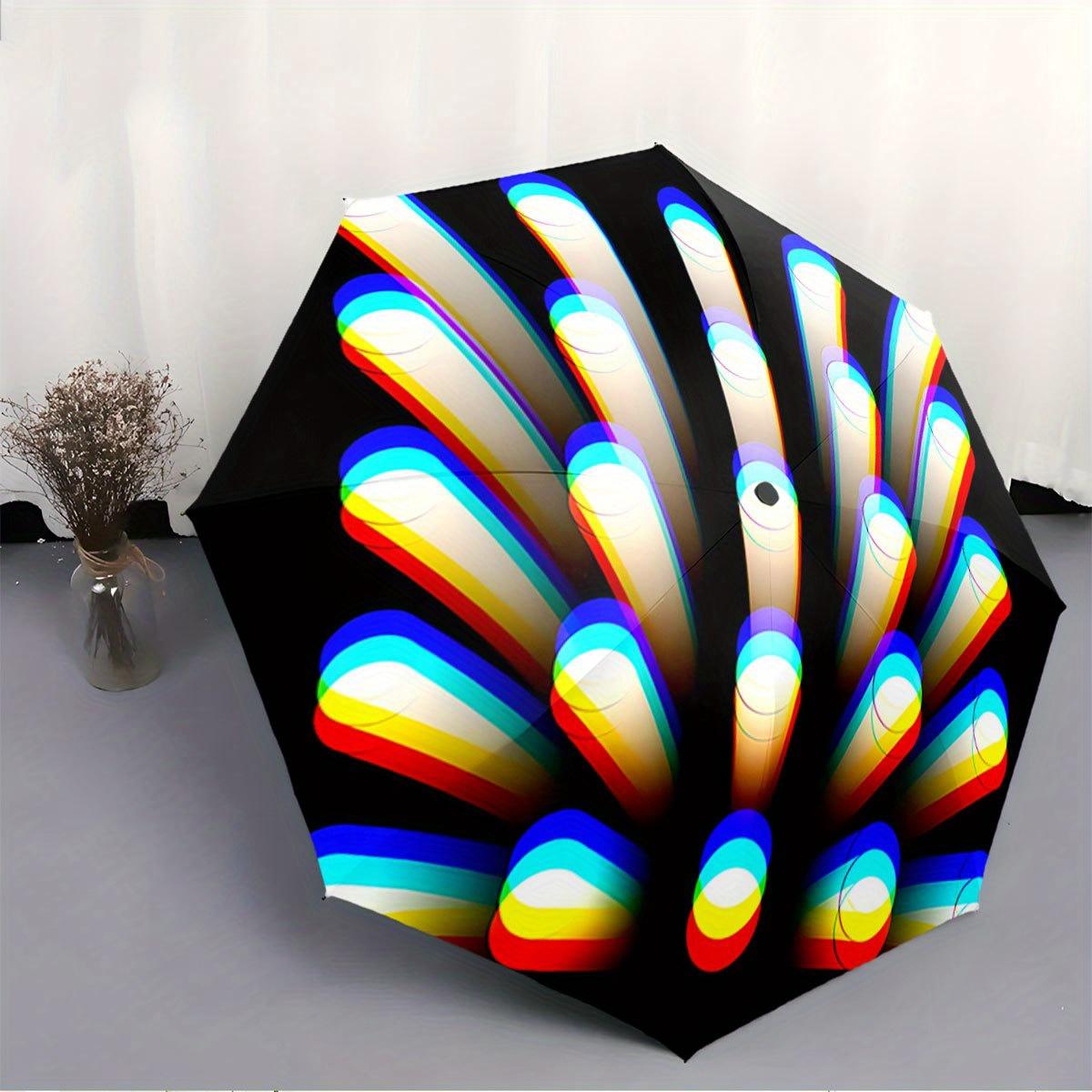 Folding Umbrella The umbrella features a vibrant pattern of multi-colored, elongated oval shapes. Fits Travel, Backpack, Holid (as the picture,iron&8K)
Folding Umbrella The umbrella features a vibrant pattern of multi-colored, elongated oval shapes. Fits Travel, Backpack, Holid (as the picture,iron&8K)