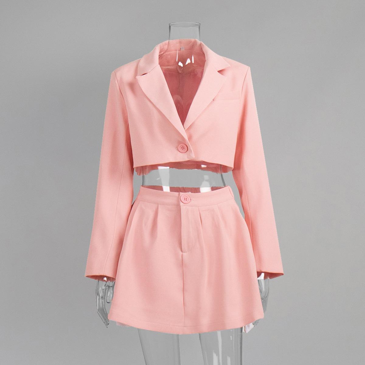 Spring Summer Y2K 2 Pieces Blazer Skirt Set, Women s Lapel Shoulder Blazer + Mini Skirt Matching Outfits, European American Style L світло-рожевий колір
Spring Summer Y2K 2 Pieces Blazer Skirt Set, Women s Lapel Shoulder Blazer + Mini Skirt Matching Outfits, European American Style L світло-рожевий колір