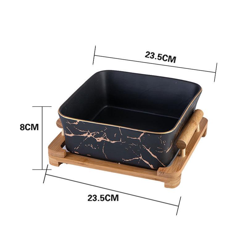 Nordic Simple Marble Golden Pattern Peacock Green Square Fruit Bowl Versatile Ceramic Salad Square Bowl with Wooden Bracket чорний
Nordic Simple Marble Golden Pattern Peacock Green Square Fruit Bowl Versatile Ceramic Salad Square Bowl with Wooden Bracket чорний