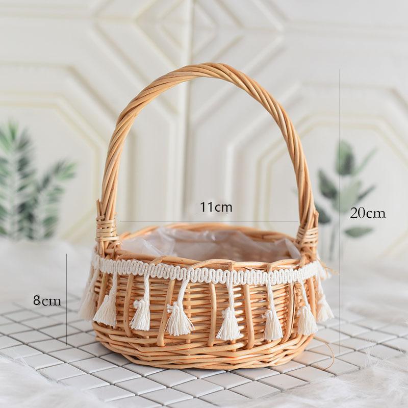 Princess basket tassel round rattan woven flower basket flower arrangement flower boy basket hand-held bamboo basket hand-held blue extra small princess blue 11cm
Princess basket tassel round rattan woven flower basket flower arrangement flower boy basket hand-held bamboo basket hand-held blue extra small princess blue 11cm