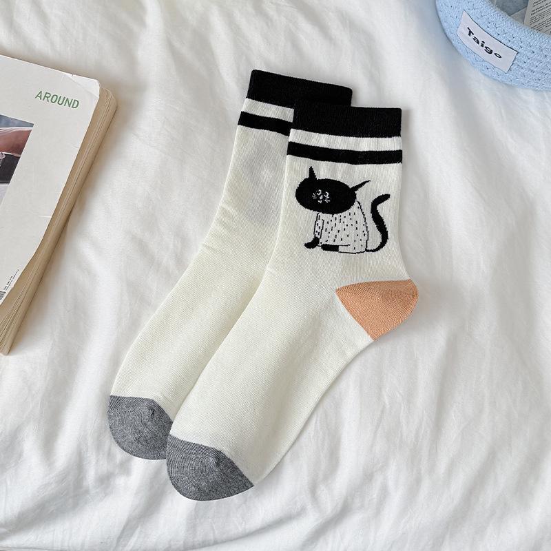 Cartoon Socks Children s Spring/Summer Mid-Calf Socks Cute Cat Trendy Colorful Stripes Knitted Socks Women s Socks 1 pair молочный белый
Cartoon Socks Children s Spring/Summer Mid-Calf Socks Cute Cat Trendy Colorful Stripes Knitted Socks Women s Socks 1 pair молочный белый