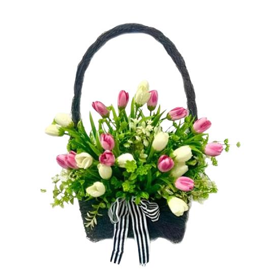 Spring Summer Tulip Basket Wreath for Front Door Artificial Floral Door Hanging Wreath with Woven Basket for Farmhouse Home Wall Door 1pc
Spring Summer Tulip Basket Wreath for Front Door Artificial Floral Door Hanging Wreath with Woven Basket for Farmhouse Home Wall Door 1pc