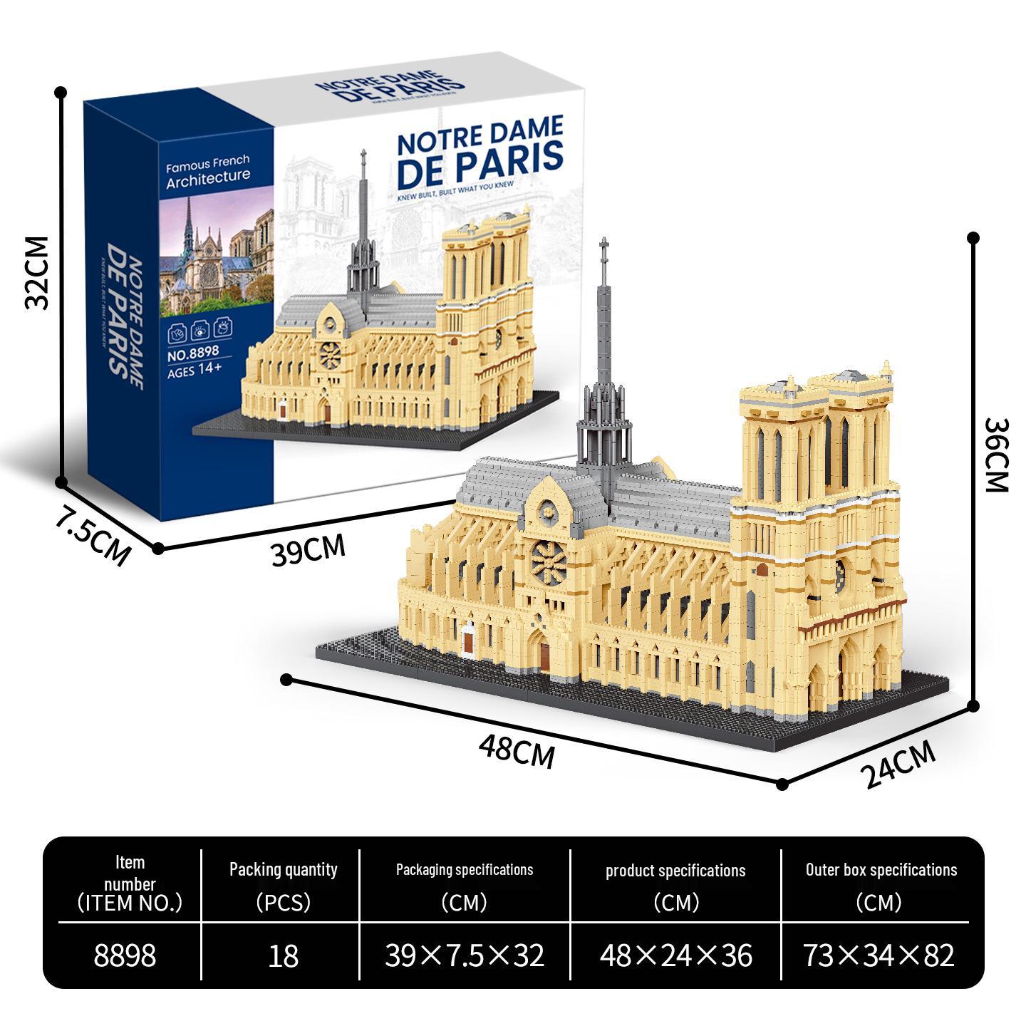 Notre Dame de Paris Micro-Particle Building Blocks: Educational Model Toy Assembly.
Notre Dame de Paris Micro-Particle Building Blocks: Educational Model Toy Assembly.