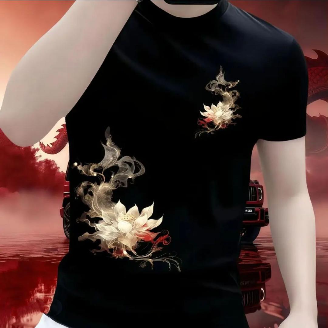 Мужская футболка с коротким рукавом в весенне-летнем стиле, новый национальный тренд, с принтом, микро-слим и универсальный топ с круглым вырезом L
Мужская футболка с коротким рукавом в весенне-летнем стиле, новый национальный тренд, с принтом, микро-слим и универсальный топ с круглым вырезом L