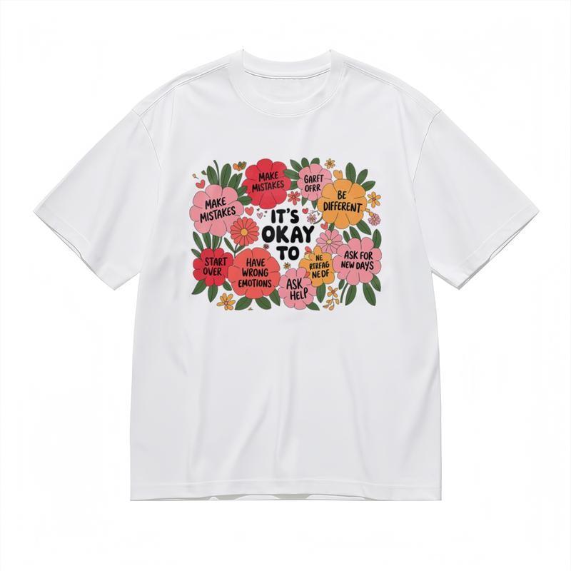 Men s Fashion Classic T-Shirt Floral Motif With Positive Messages Design Tee M
Men s Fashion Classic T-Shirt Floral Motif With Positive Messages Design Tee M