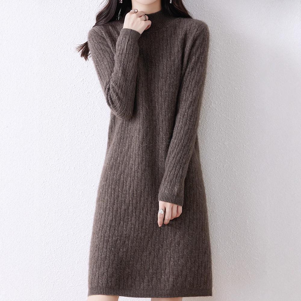 Women s High Neck Knitted Wool Dress - Slimming and Warm for Autumn/Winter M (100-110 lbs)
Women s High Neck Knitted Wool Dress - Slimming and Warm for Autumn/Winter M (100-110 lbs)