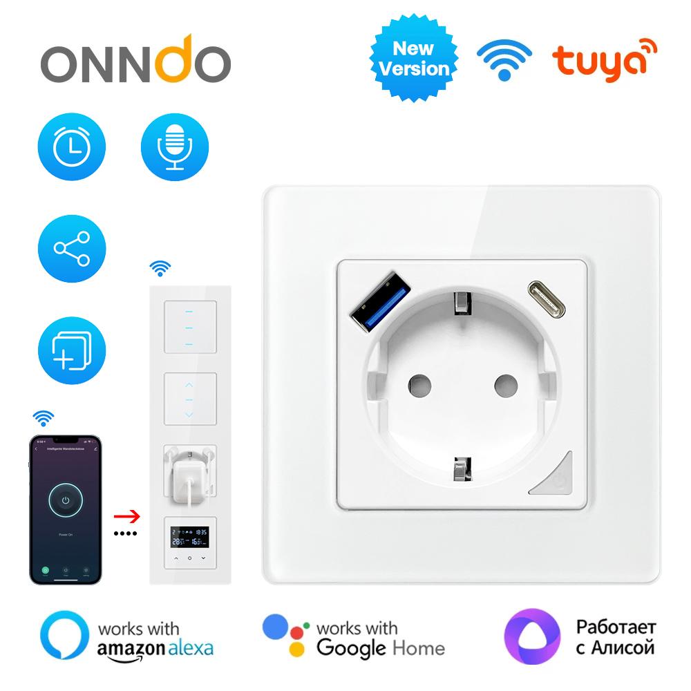 Настенная розетка ONNDO Tuya Wi-Fi art, розетка стандарта ЕС с портом зарядки USB/Type-C, работает с Alexa, Google
Настенная розетка ONNDO Tuya Wi-Fi art, розетка стандарта ЕС с портом зарядки USB/Type-C, работает с Alexa, Google
