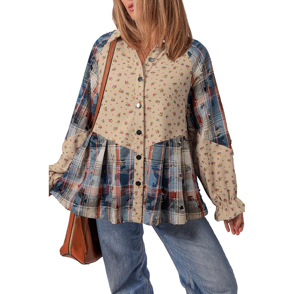 Shi Ying Women s Plaid Color-Blocked Button-Up Distressed Brushed Long-Sleeve Shirt S синій
Shi Ying Women s Plaid Color-Blocked Button-Up Distressed Brushed Long-Sleeve Shirt S синій